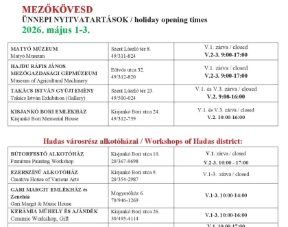 Ünnepi nyitvatartás MÁJUS 1. - Balneo Hotel